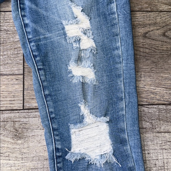 KanCan Mid-Rise Ankle Skinny Blue Distressed Jeans - Picture 6 of 9